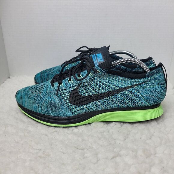 Nike Flyknit Racer 2015  Men's Running Shoes Size 10.5  Blue Lagoon 526628-401 - Picture 3 of 12